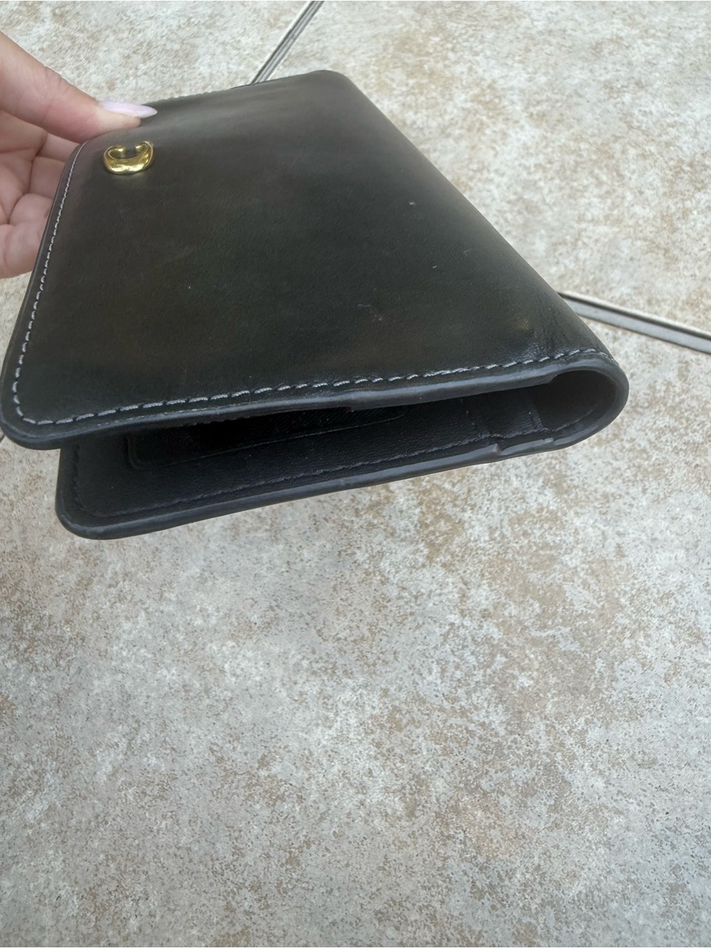 Coach Black Leather Wallet with Gold 'C' Emblem - Picture 12 of 12